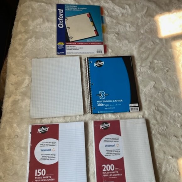 Back to School Office Supplies Paper Notebooks Dividers Hilroy Oxford - Picture 1 of 8